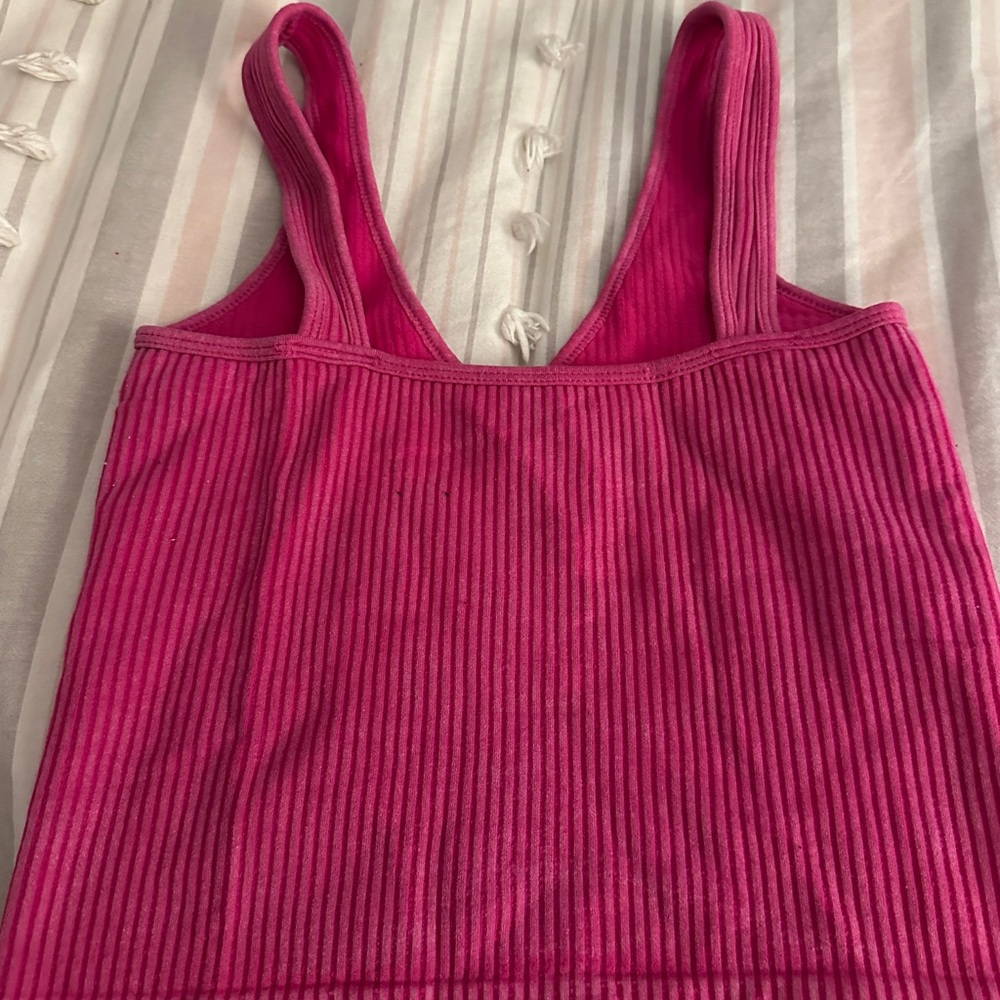 Pink Ribbed Tank Top - Picture 4 of 4